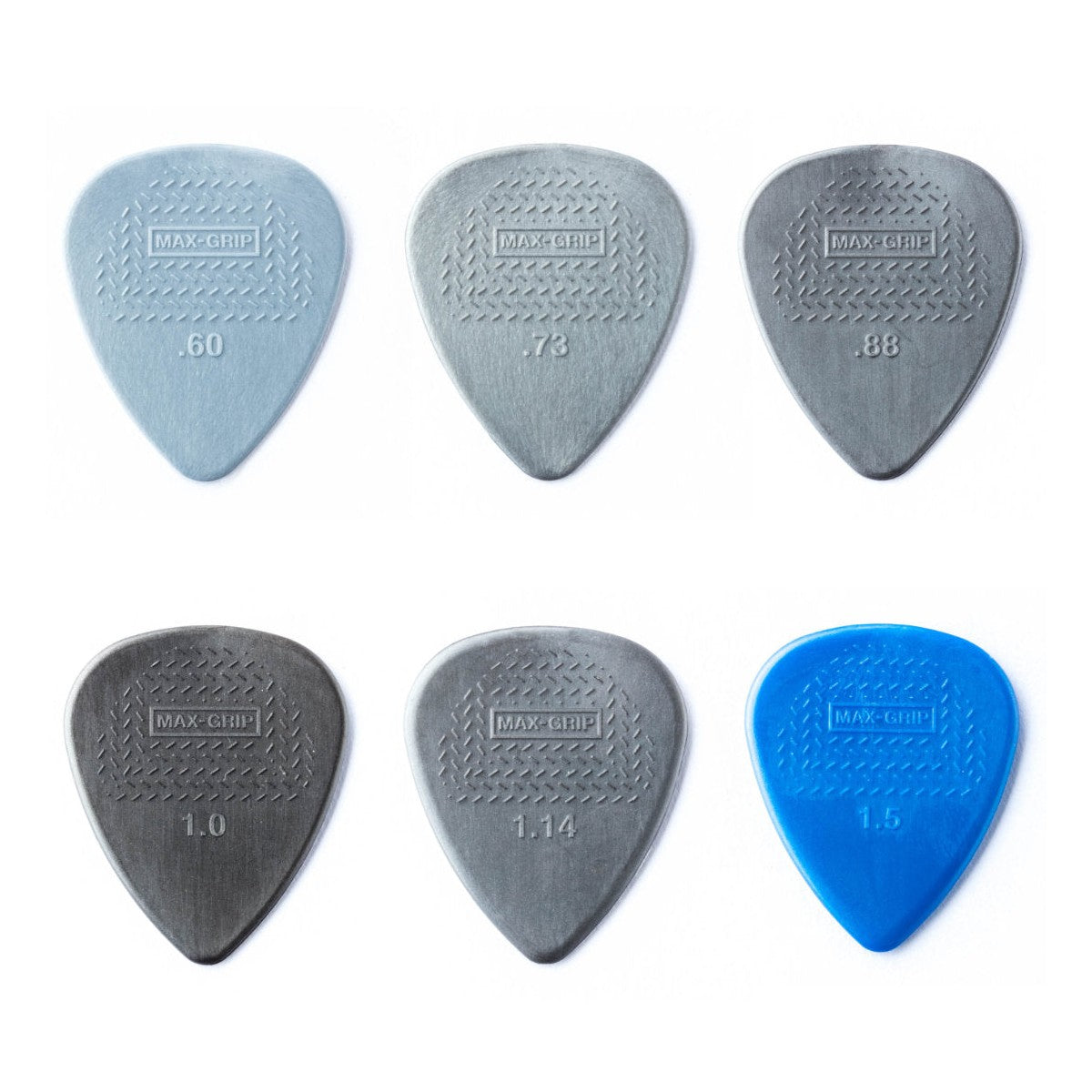 Jim Dunlop Nylon Max Grip® Standard Guitar Picks - 12 Pack .60mm - 1.5mm 1