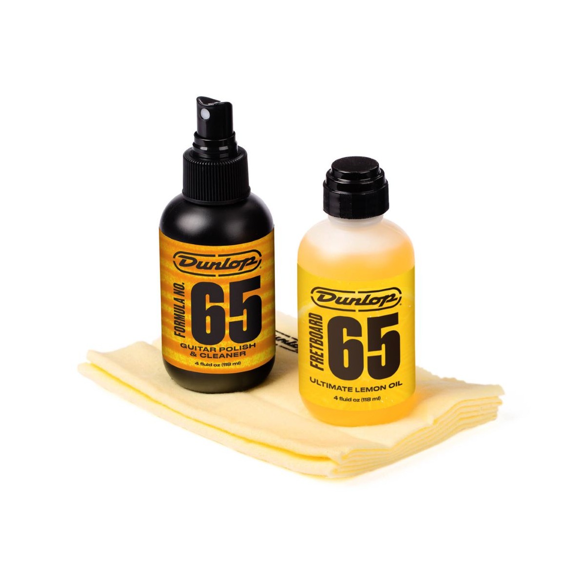 Jim Dunlop 6503 Guitar Cleaning Kit 01 Bottles and Cloths Shot