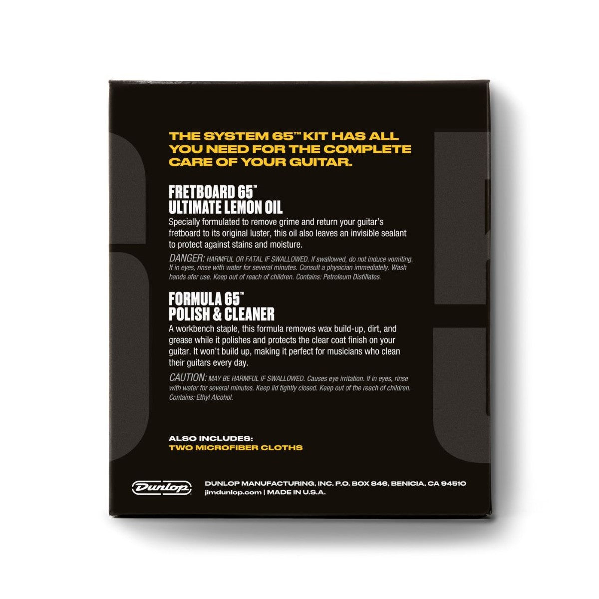 Jim Dunlop 6503 Guitar Cleaning Kit Pack Back