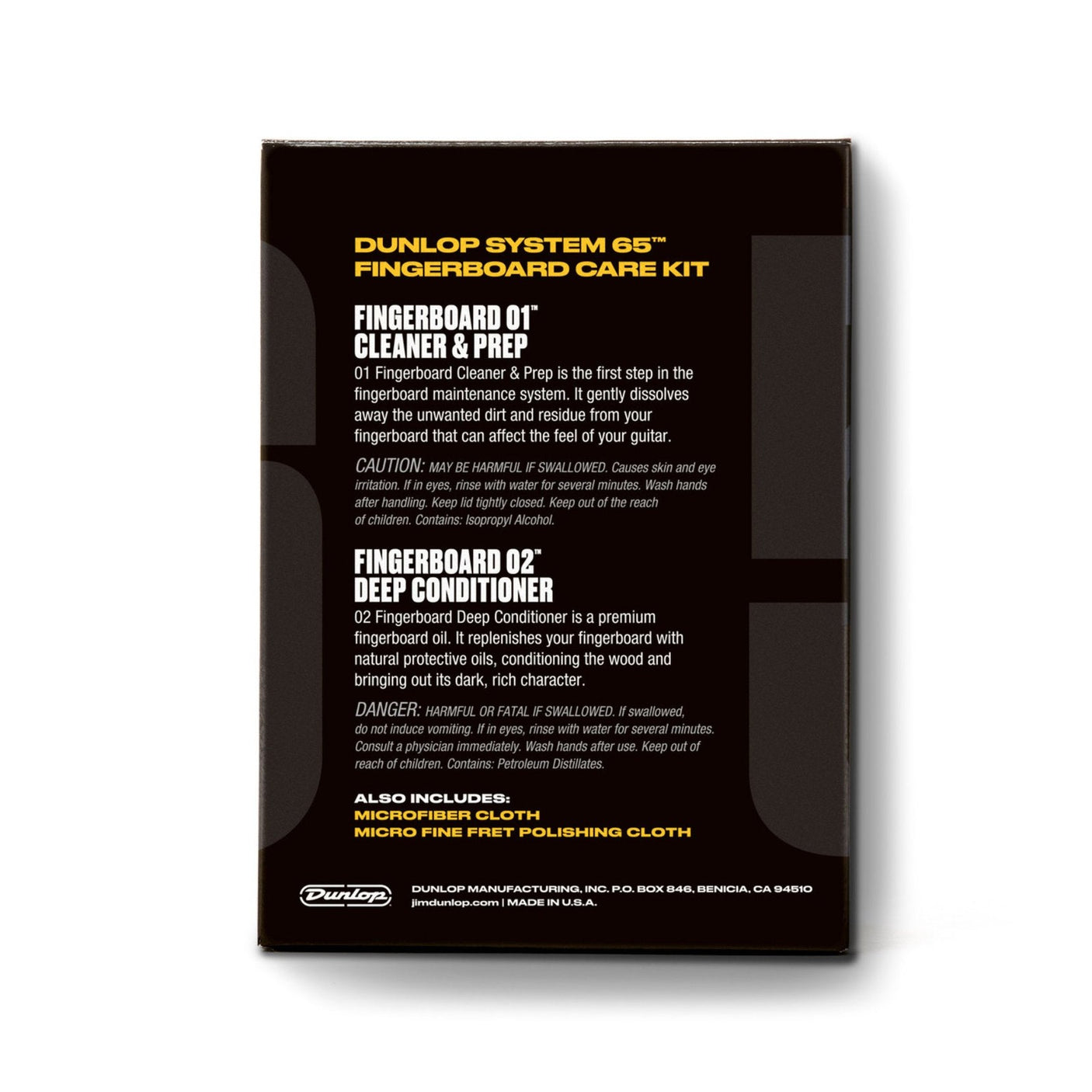 Jim Dunlop Guitar Fingerboard Cleaning Care Kit Back