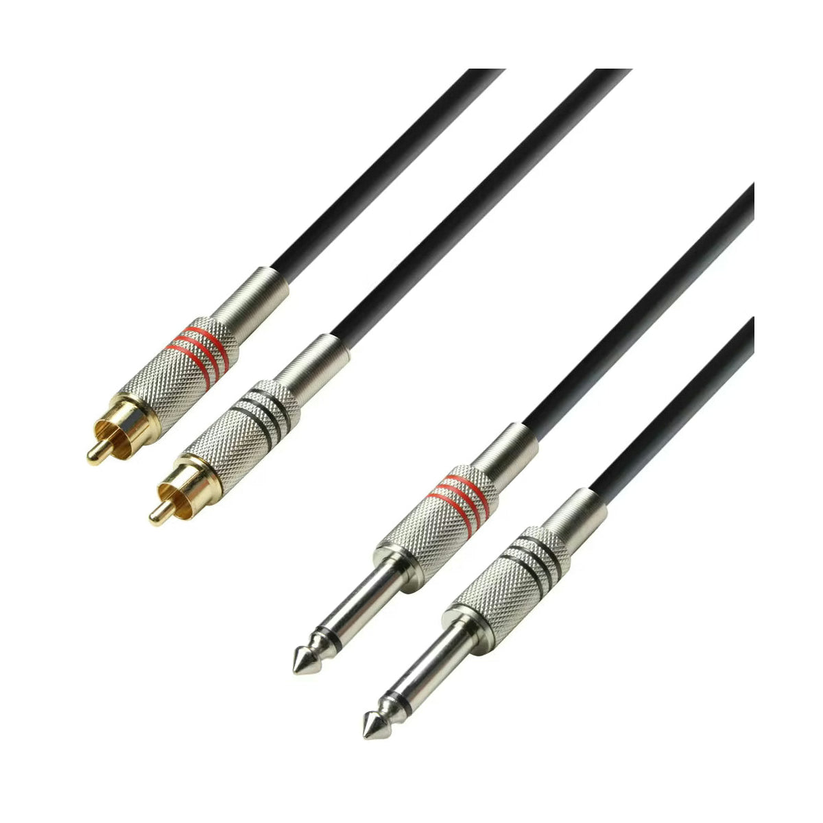 Adam Hall 3 Star Series Audio Cable - 6m 2x RCA Male to 2x 6.3mm Jack Mono K3TPC0600 1