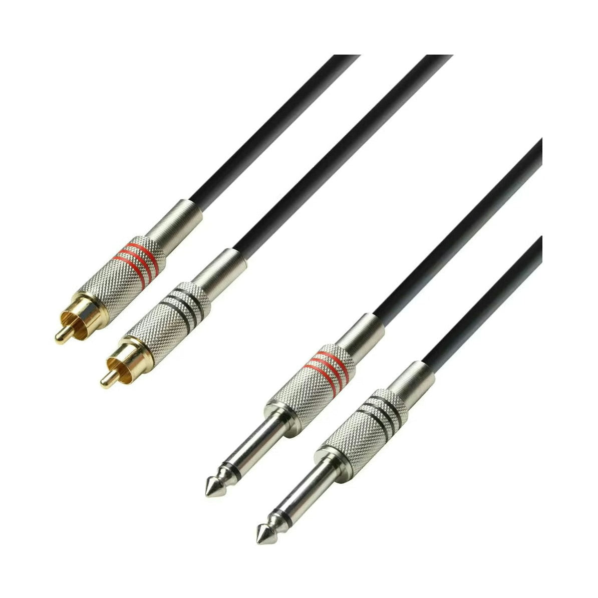 Adam Hall 3 Star Series Audio Cable - 6m 2x RCA Male to 2x 6.3mm Jack Mono K3TPC0600 1