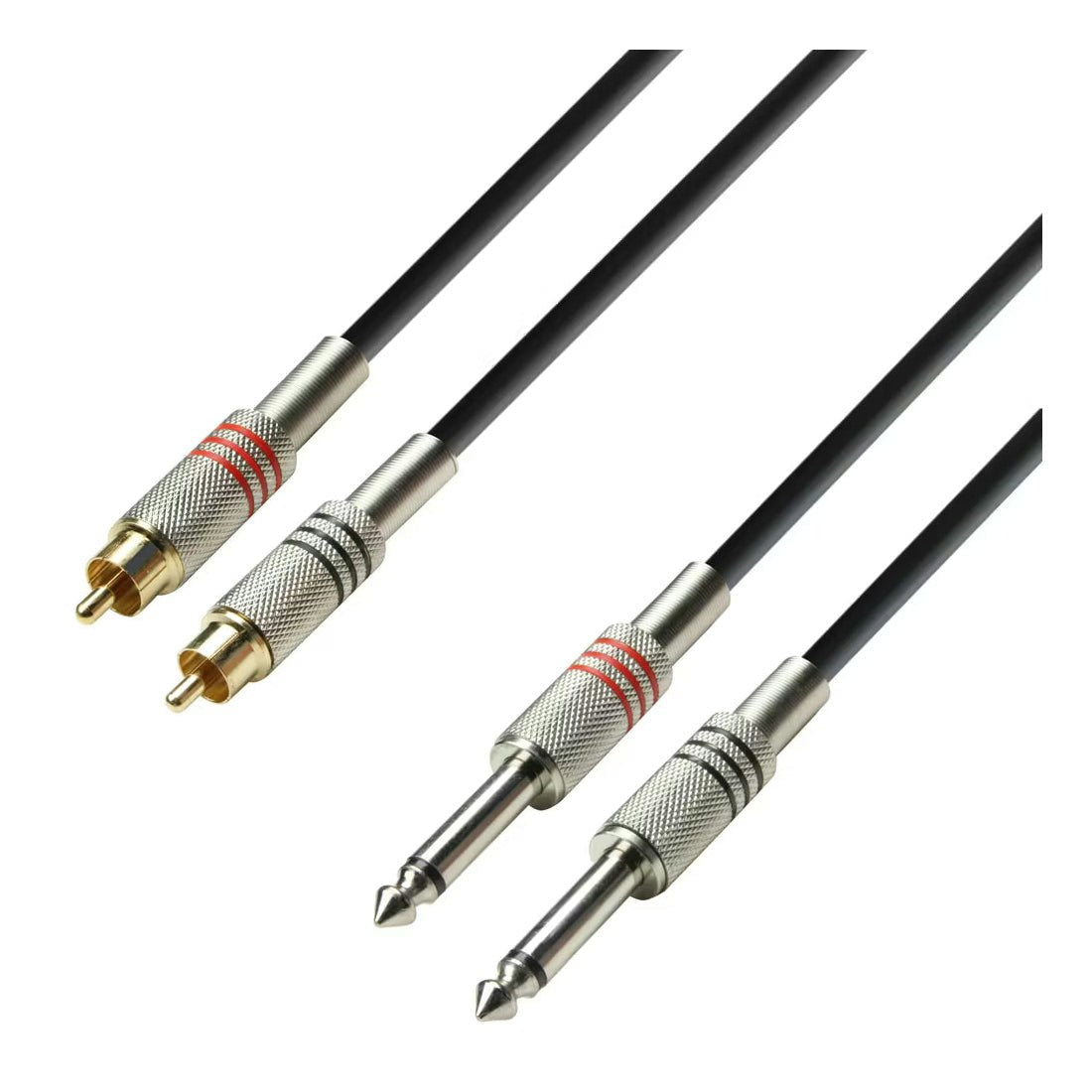 Adam Hall 3 Star Series Audio Cable - 3m 2x RCA Male to 2x 6.3mm Jack Mono K3TPC0300 1