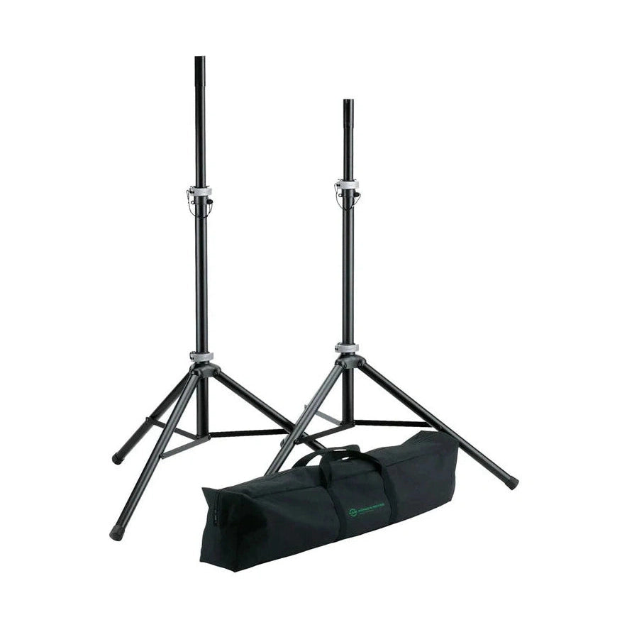 K&M Speaker Stand Package - 2 x 21450 Stands and Carry Bag 21459 1