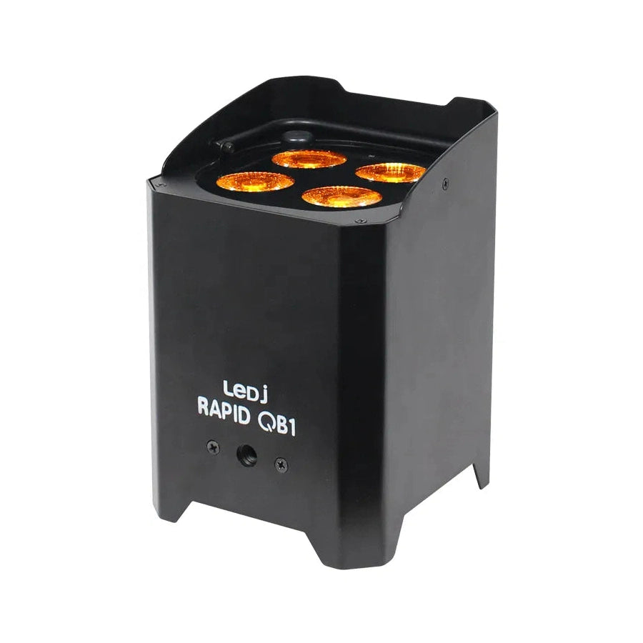 LEDj Rapid QB1 RGBA Battery Uplighter – 4 x 8W RGBA LEDs Black 2