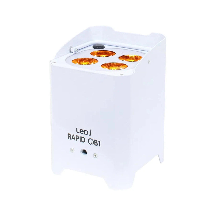LEDj Rapid QB1 RGBA Battery Uplighter – 4 x 8W RGBA LEDs White 2