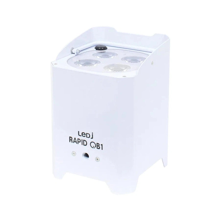 LEDj Rapid QB1 RGBA Battery Uplighter – 4 x 8W RGBA LEDs White 3
