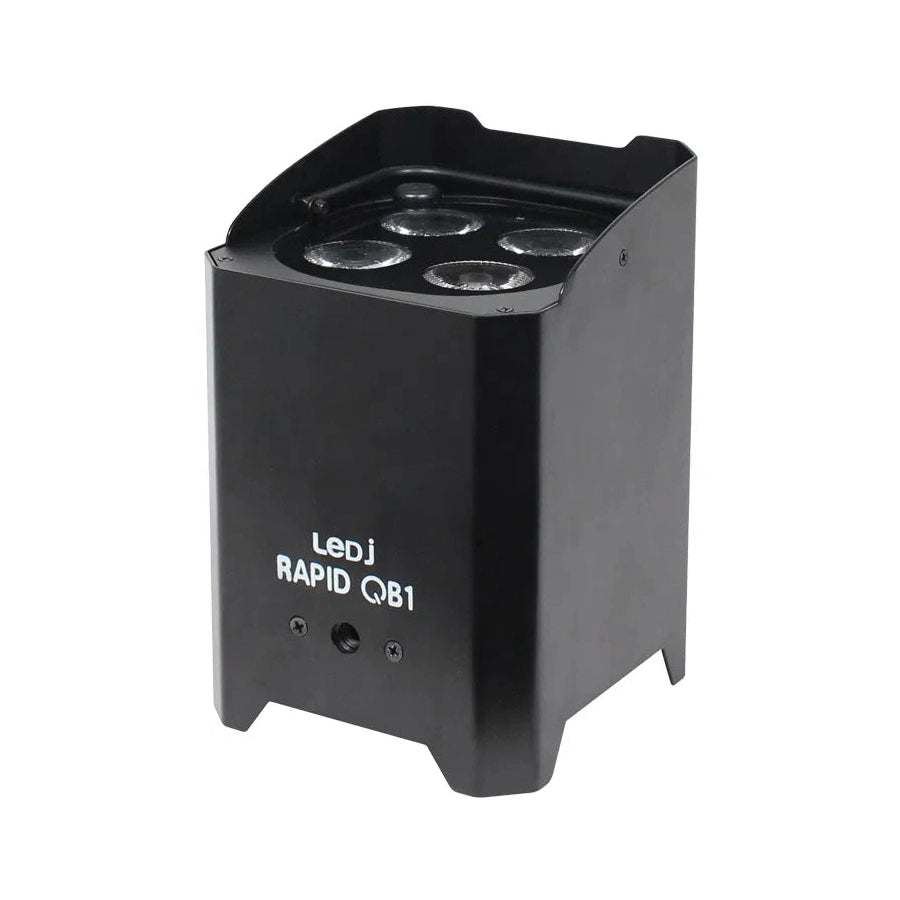 LEDj Rapid QB1 HEX Battery Uplighter – 4 x 12W RGBWAUV LEDs Black 3