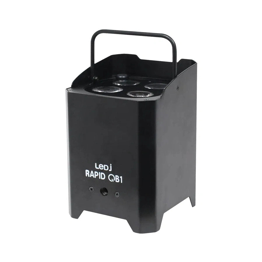 LEDj Rapid QB1 HEX Battery Uplighter – 4 x 12W RGBWAUV LEDs Black 5