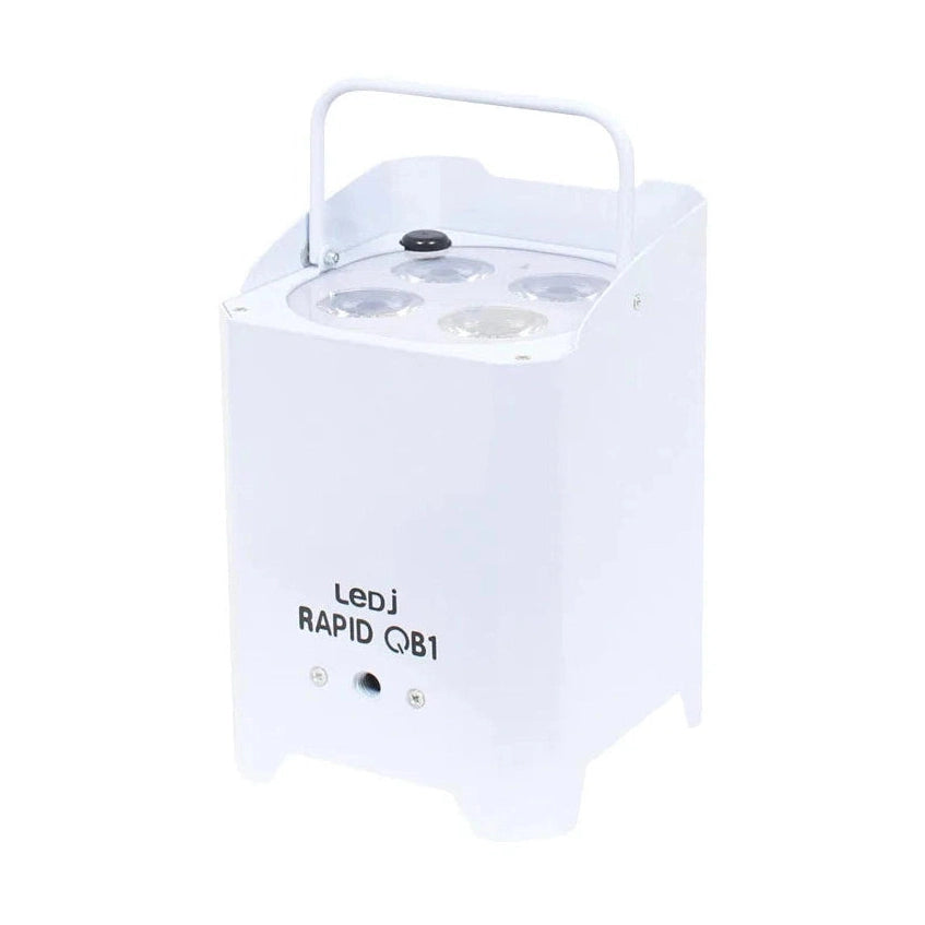 LEDj Rapid QB1 HEX Battery Uplighter – 4 x 12W RGBWAUV LEDs White 5
