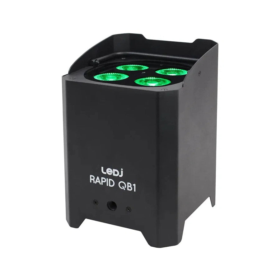 LEDj Rapid QB1 RGBA IP Battery Uplighter – 4 x 8W RGBA LEDs Black 2