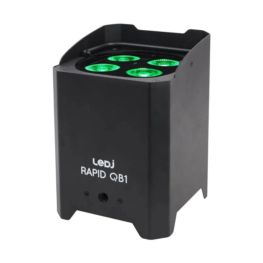 LEDj Rapid QB1 RGBA IP Battery Uplighter – 4 x 8W RGBA LEDs Black 2