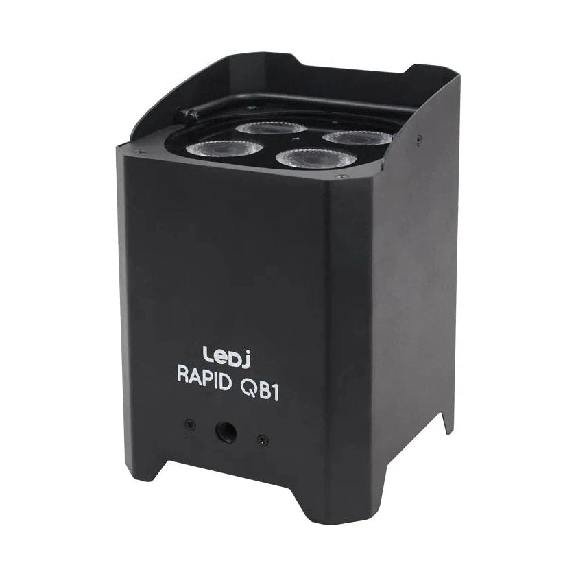 LEDj Rapid QB1 RGBA IP Battery Uplighter – 4 x 8W RGBA LEDs Black 3