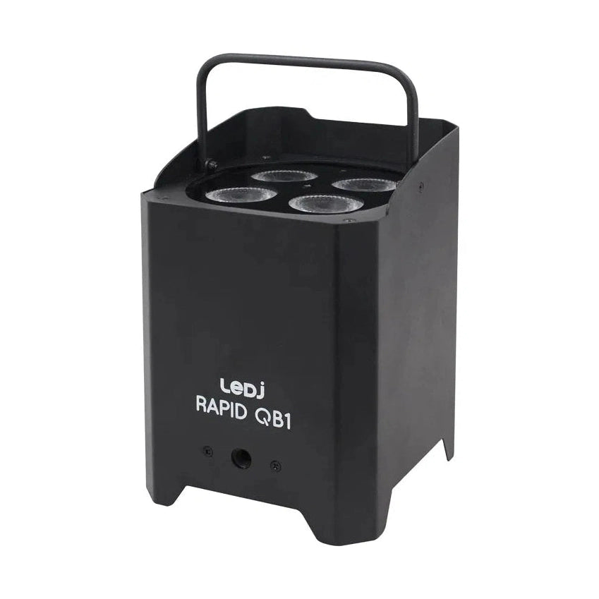 LEDj Rapid QB1 RGBA IP Battery Uplighter – 4 x 8W RGBA LEDs Black 6