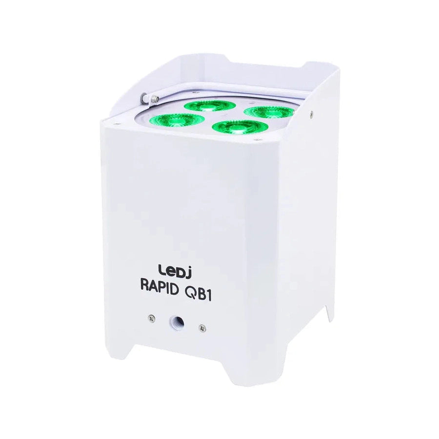 LEDj Rapid QB1 RGBA IP Battery Uplighter – 4 x 8W RGBA LEDs White 2