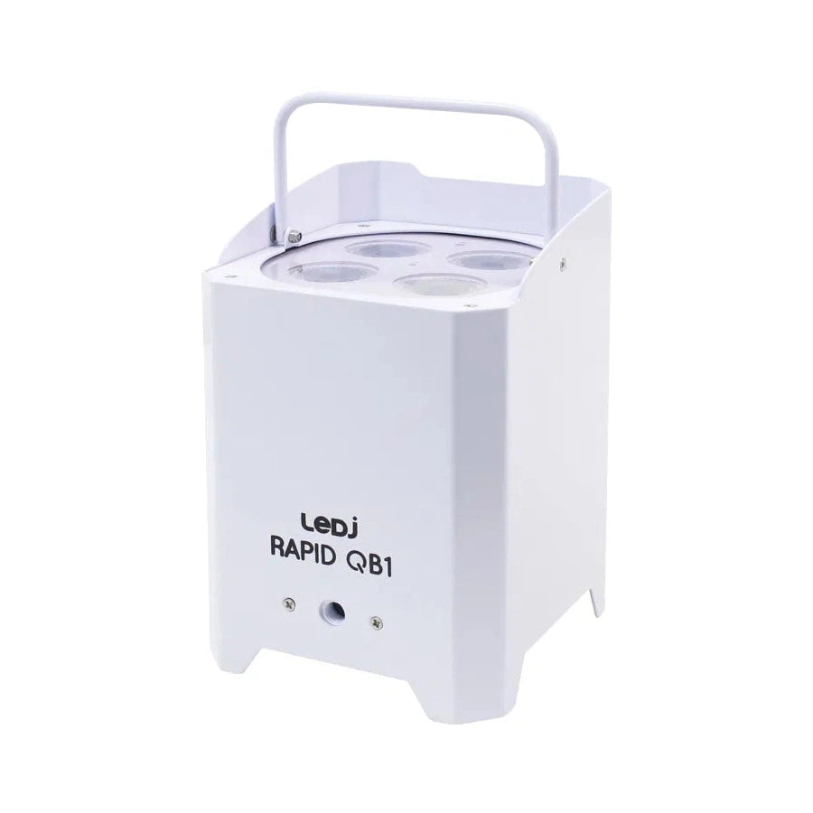LEDj Rapid QB1 RGBA IP Battery Uplighter – 4 x 8W RGBA LEDs White 5
