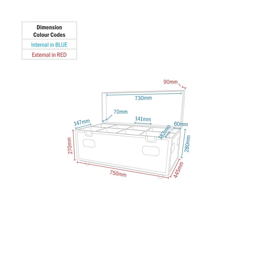 LEDj 8 Way Rapid QB1 IP Charging Flight Case 7