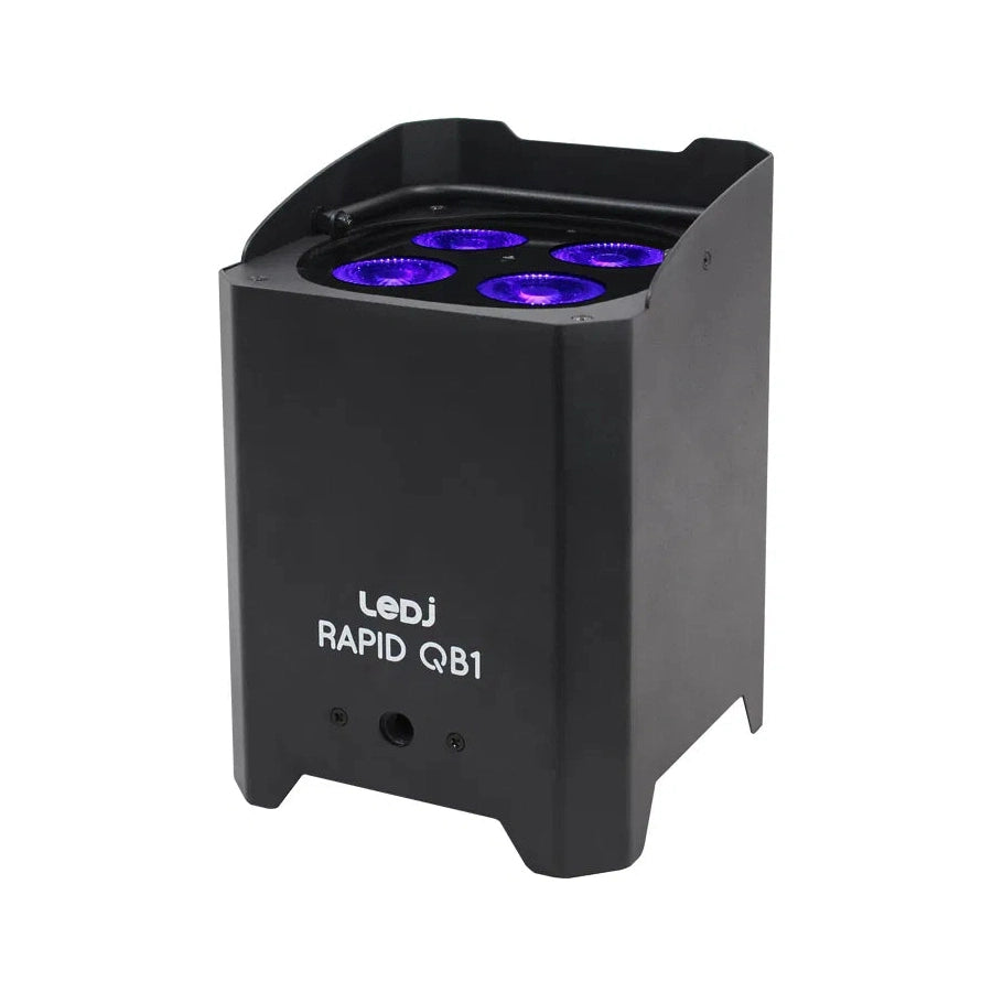 LEDj Rapid QB1 HEX IP Battery Uplighter – 4 x 12W RGBWAUV LEDs Black 2