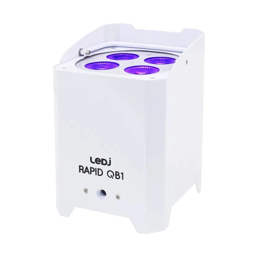 LEDj Rapid QB1 HEX IP Battery Uplighter – 4 x 12W RGBWAUV LEDs White 2