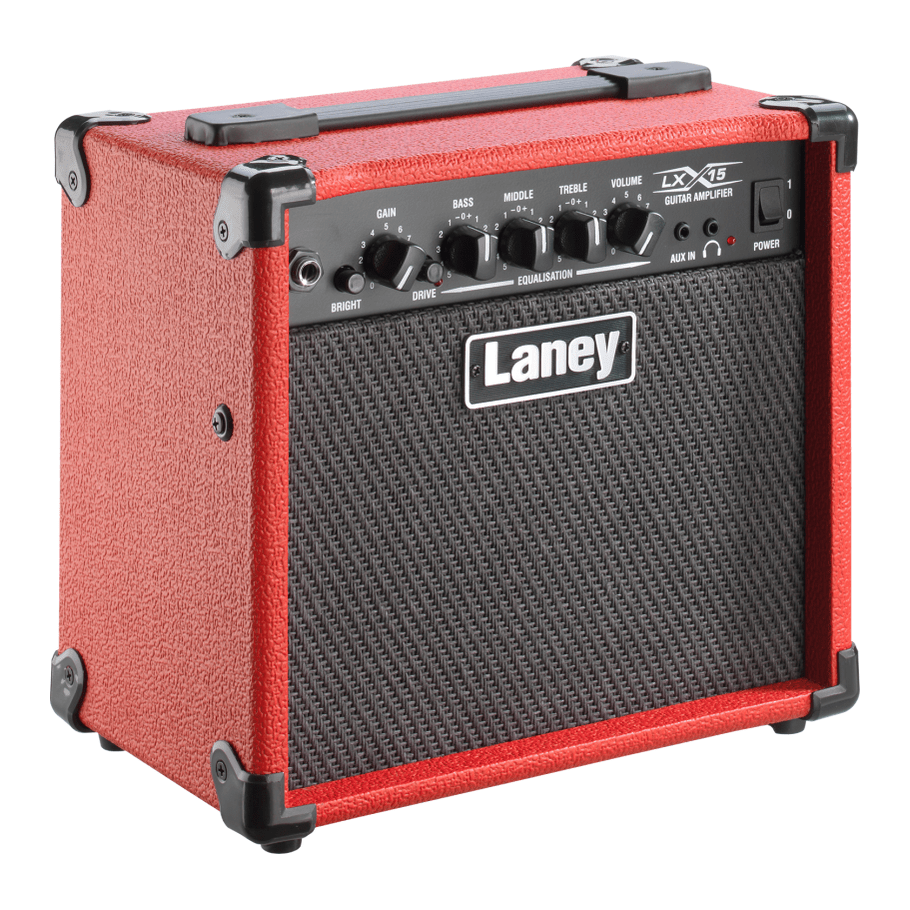 Laney LX15 - Compact 15W Guitar Combo Amplifier with 2 x 5" Woofers Red 2