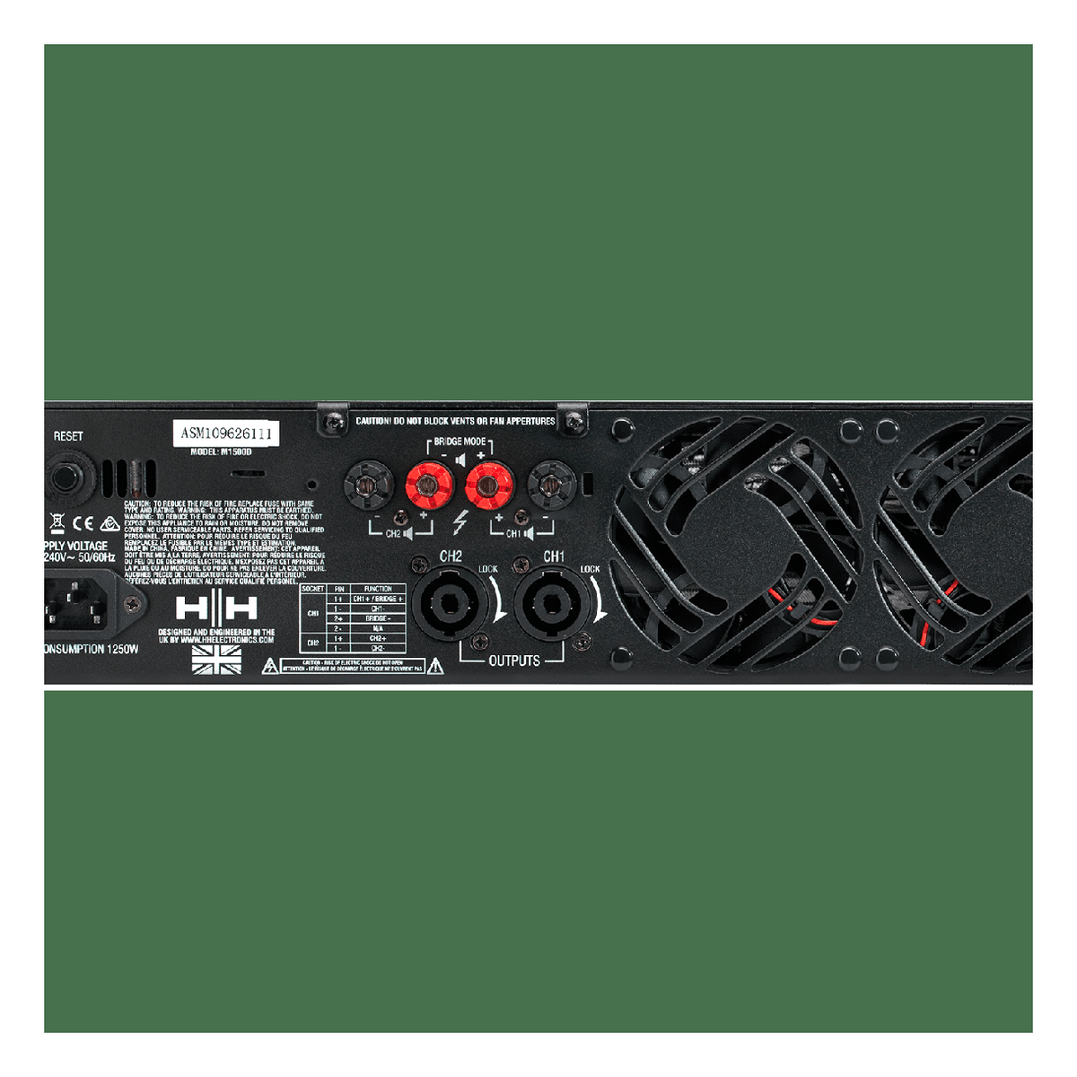 HH Audio M-1500D 2 x 1500W Stereo Power Amplifier 2
