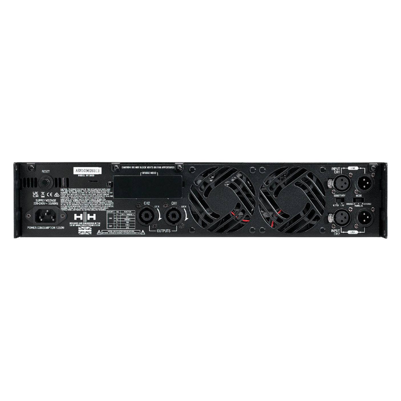 HH Audio M-1500D 2 x 1500W Stereo Power Amplifier 8