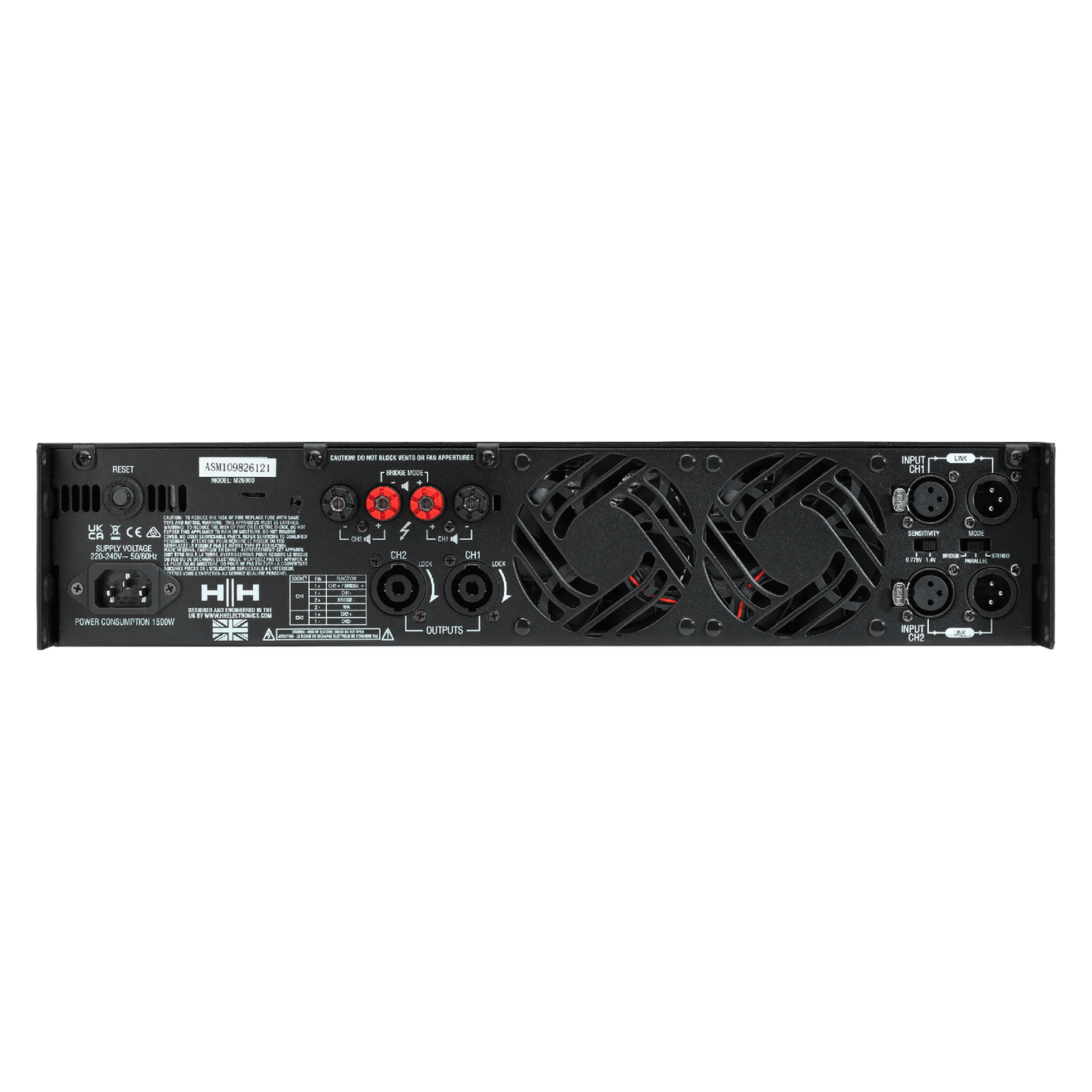 HH Audio M-2600D 2 x 2600W Stereo Power Amplifier 2