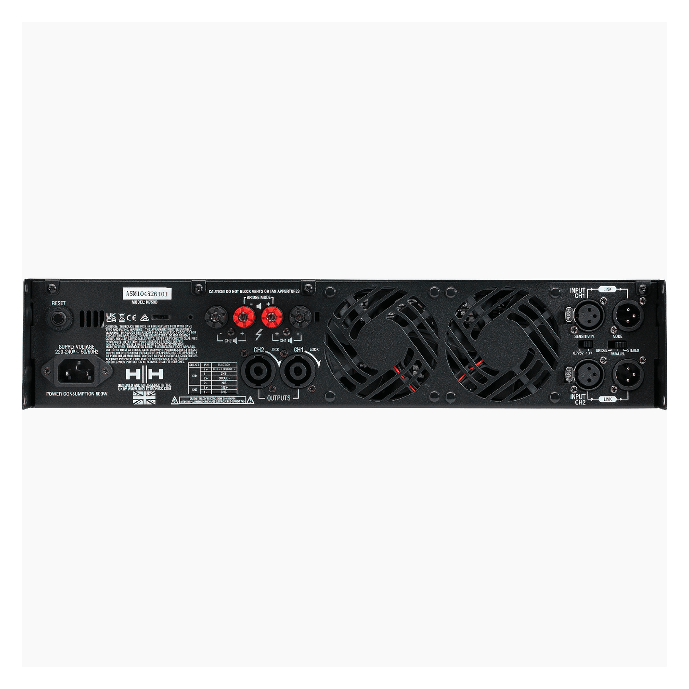HH Audio M-750D 2 x 750W Stereo Power Amplifier 2