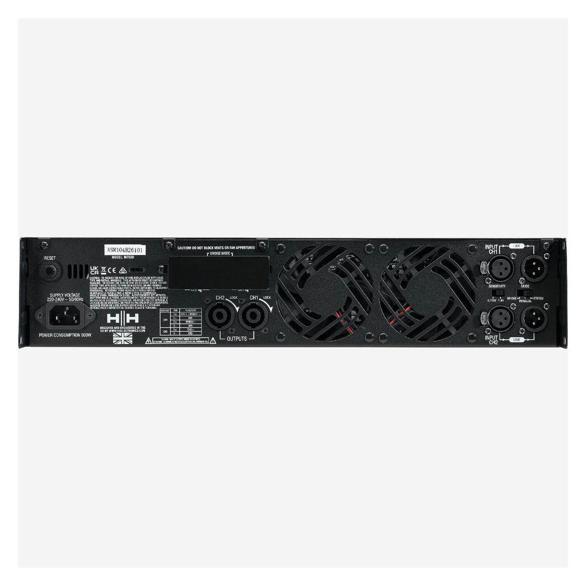 HH Audio M-750D 2 x 750W Stereo Power Amplifier 3