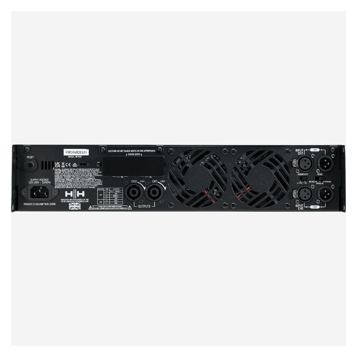HH Audio M-750D 2 x 750W Stereo Power Amplifier 3