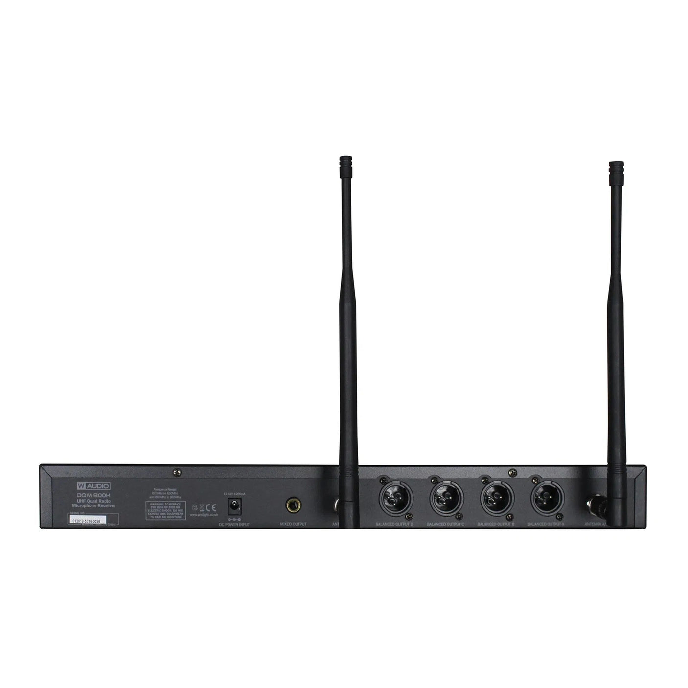 W Audio DQM 800H Quad Handheld Wireless Microphone System 823-865Mhz 4