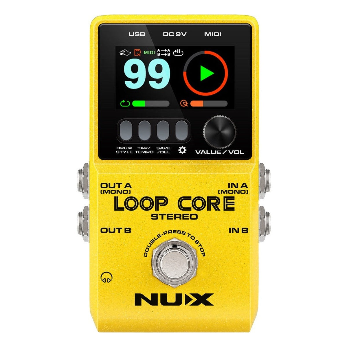 NUX Loop Core Stereo Looper Pedal Front