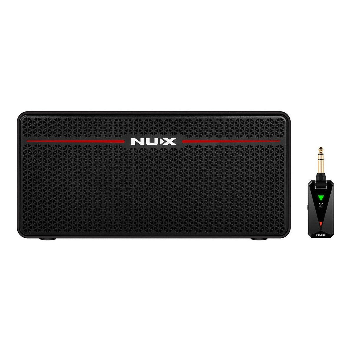 NUX Mighty Space Amplifier Front View with Wireless Transmitter Unit