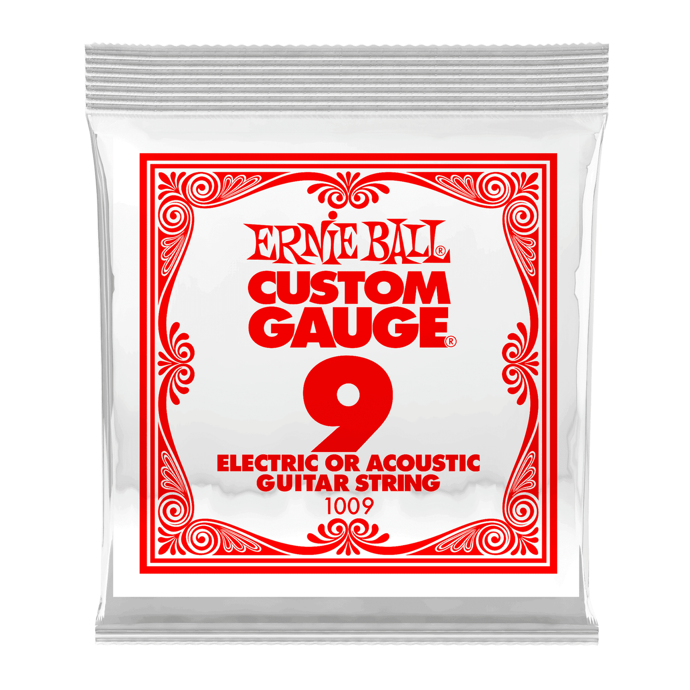 Ernie Ball .009 Plain Steel Electric or Acoustic Single Guitar String 1