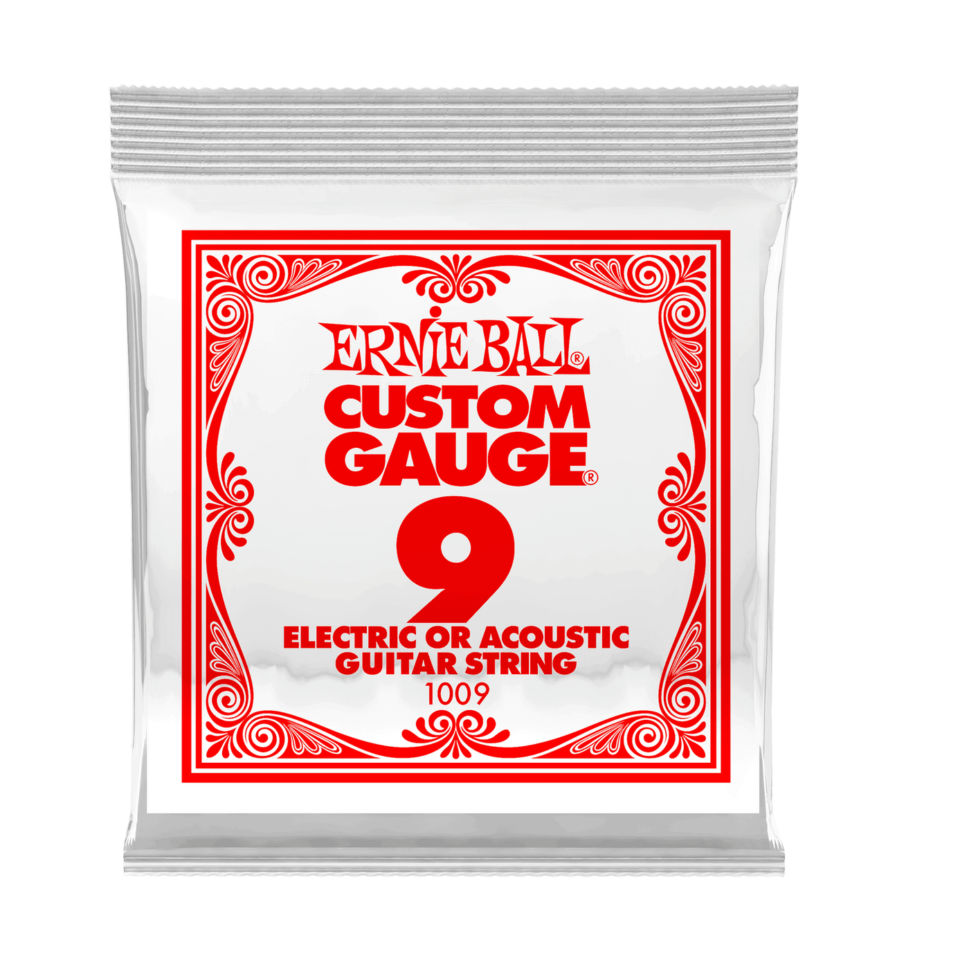 Ernie Ball .009 Plain Steel Electric or Acoustic Single Guitar String 1