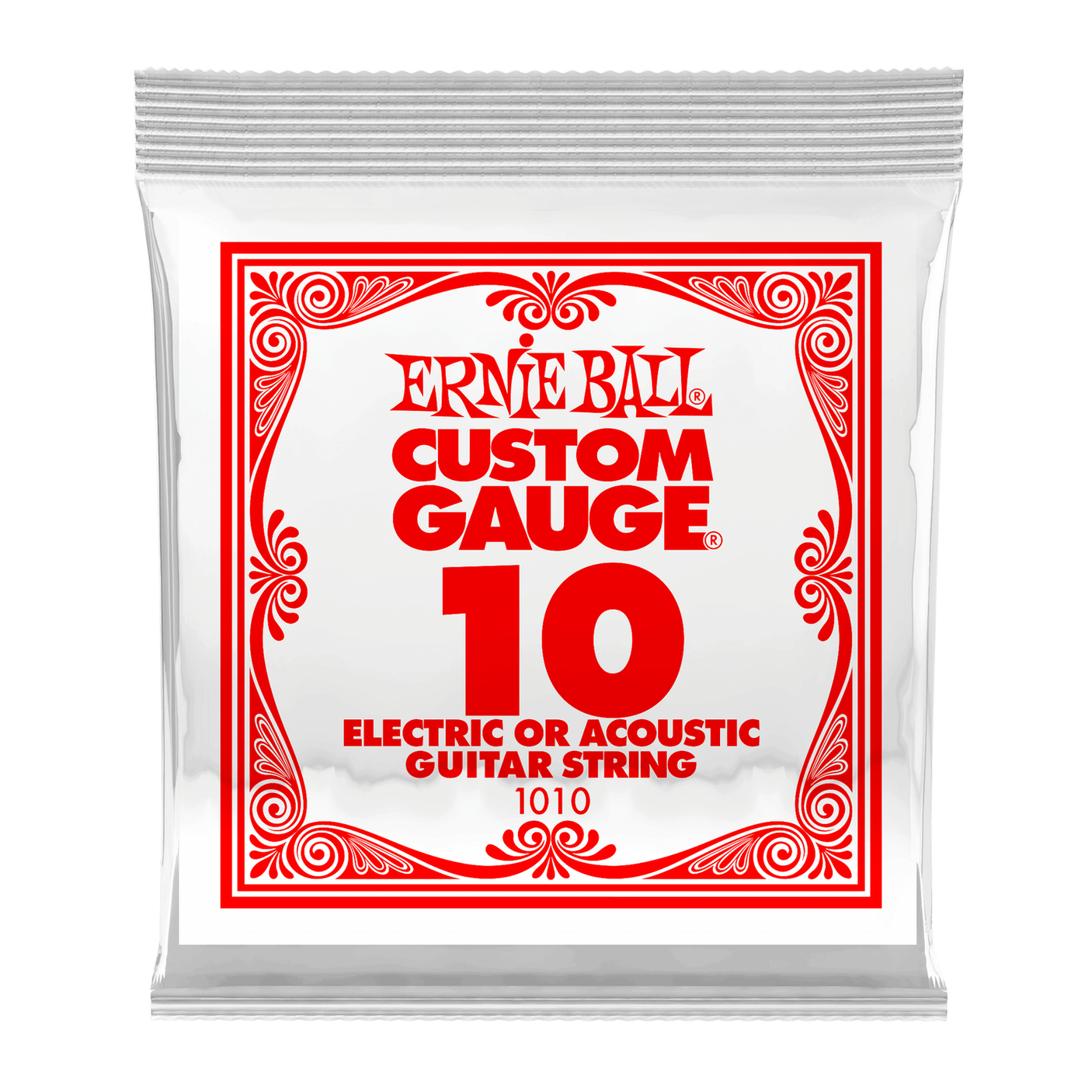 Ernie Ball .010 Plain Steel Electric or Acoustic Single Guitar String 1