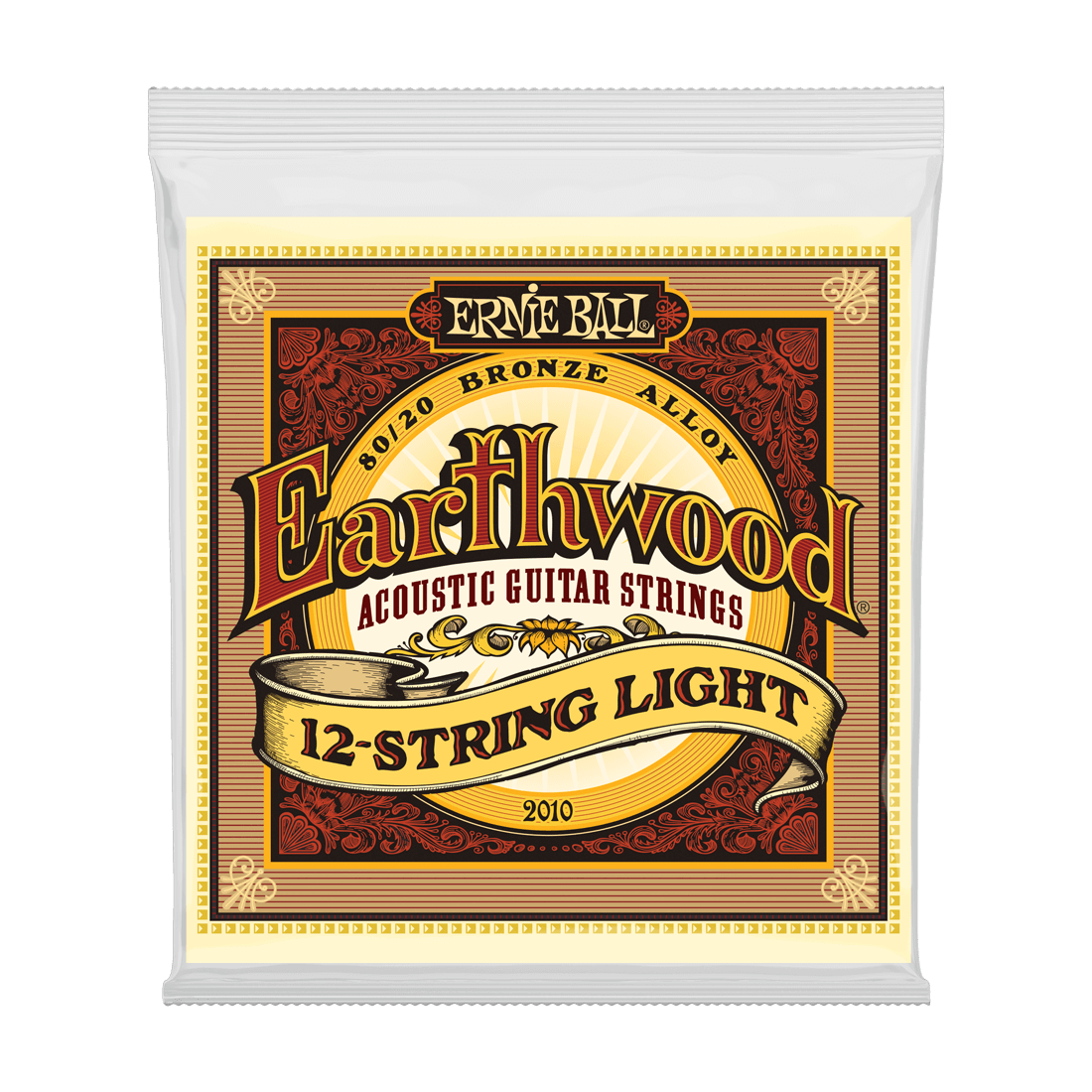 Ernie Ball P02010 12-String Light Earthwood 80/20 Bronze Acoustic Guitar Strings .009 - .046 1