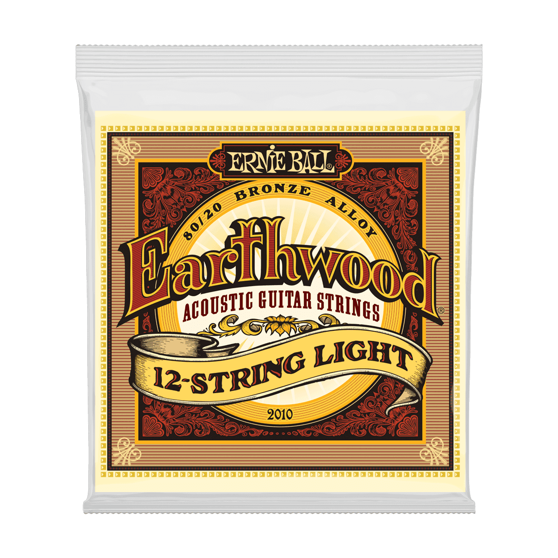 Ernie Ball P02010 12-String Light Earthwood 80/20 Bronze Acoustic Guitar Strings .009 - .046 1