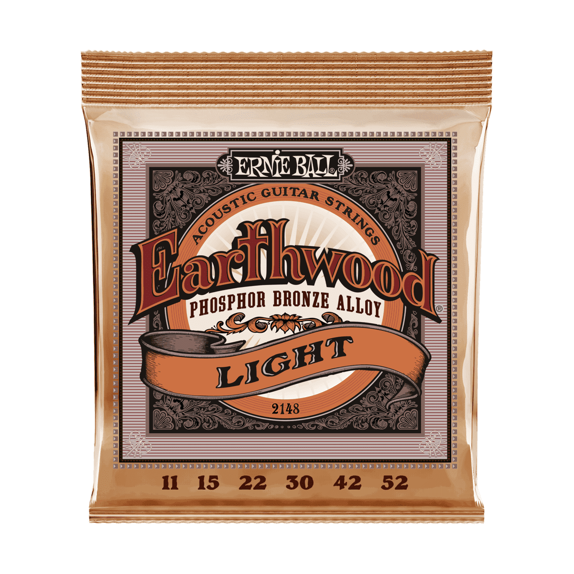 Ernie Ball Light Earthwood Phosphor Bronze Acoustic Guitar Strings .011 - .052 1