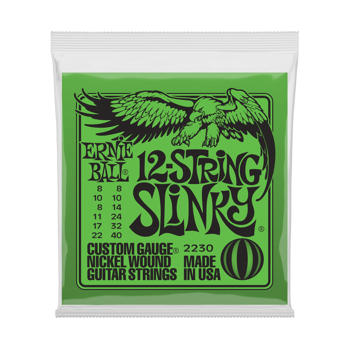 Ernie Ball 12-String Slinky Nickel-Wound Electric Guitar Strings .008-.040 1