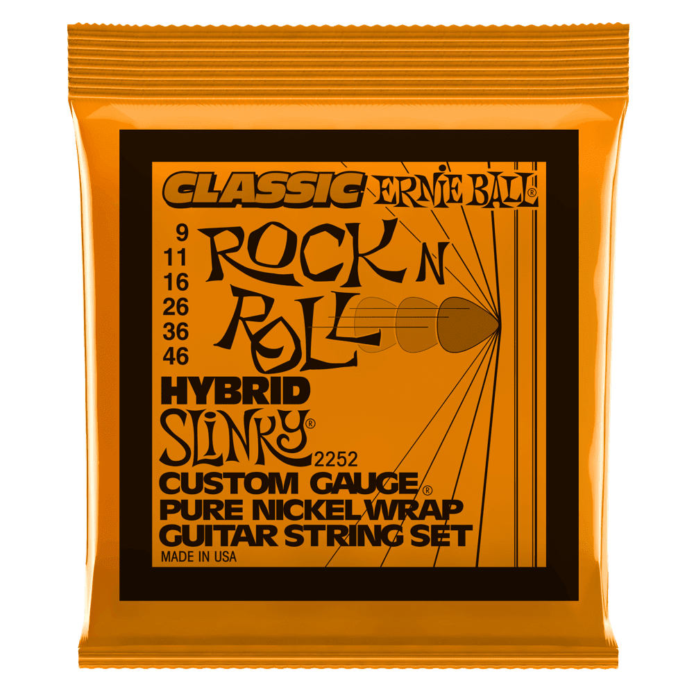 Ernie Ball Hybrid Slinky Classic Rock N Roll Pure Nickel Electric Guitar Strings (.009-.046)
