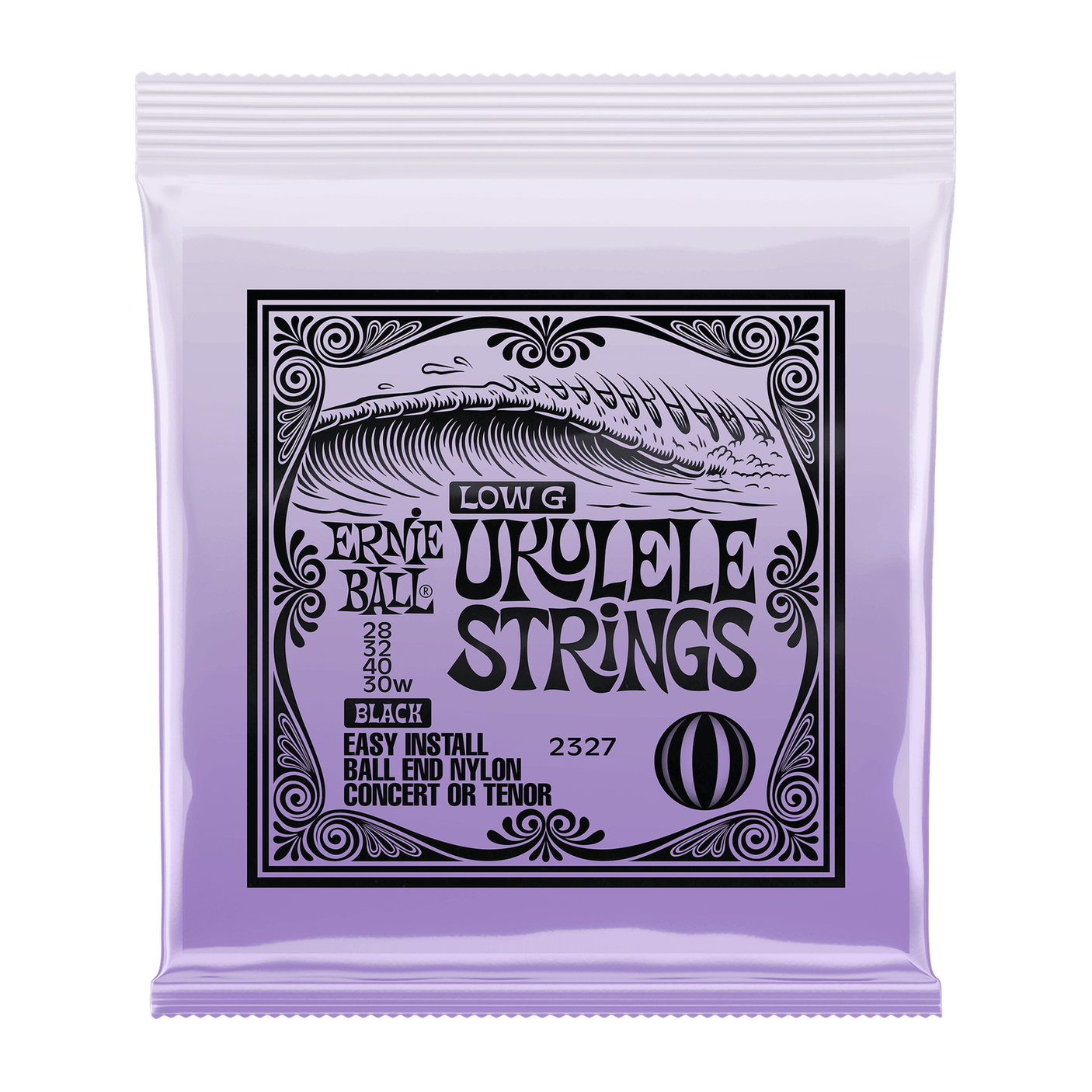 Ernie Ball Concert/Tenor Nylon Ball-End Black Ukulele Strings .028-.030w 1