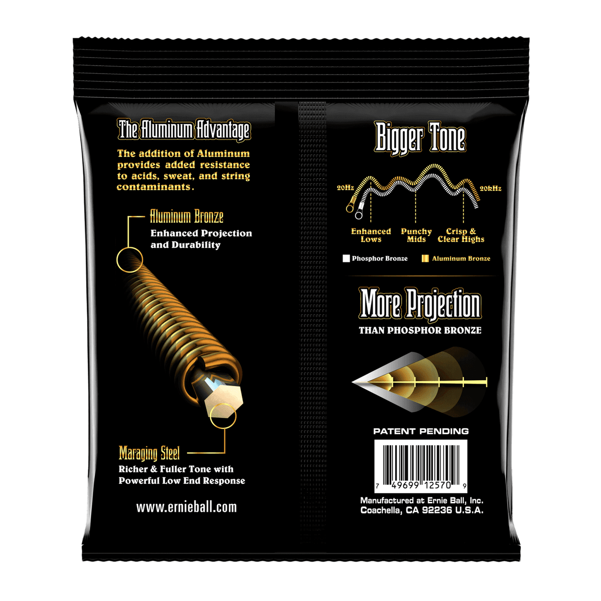 Ernie Ball Extra Light Aluminium Bronze Acoustic Guitar Strings .010 - .050 2