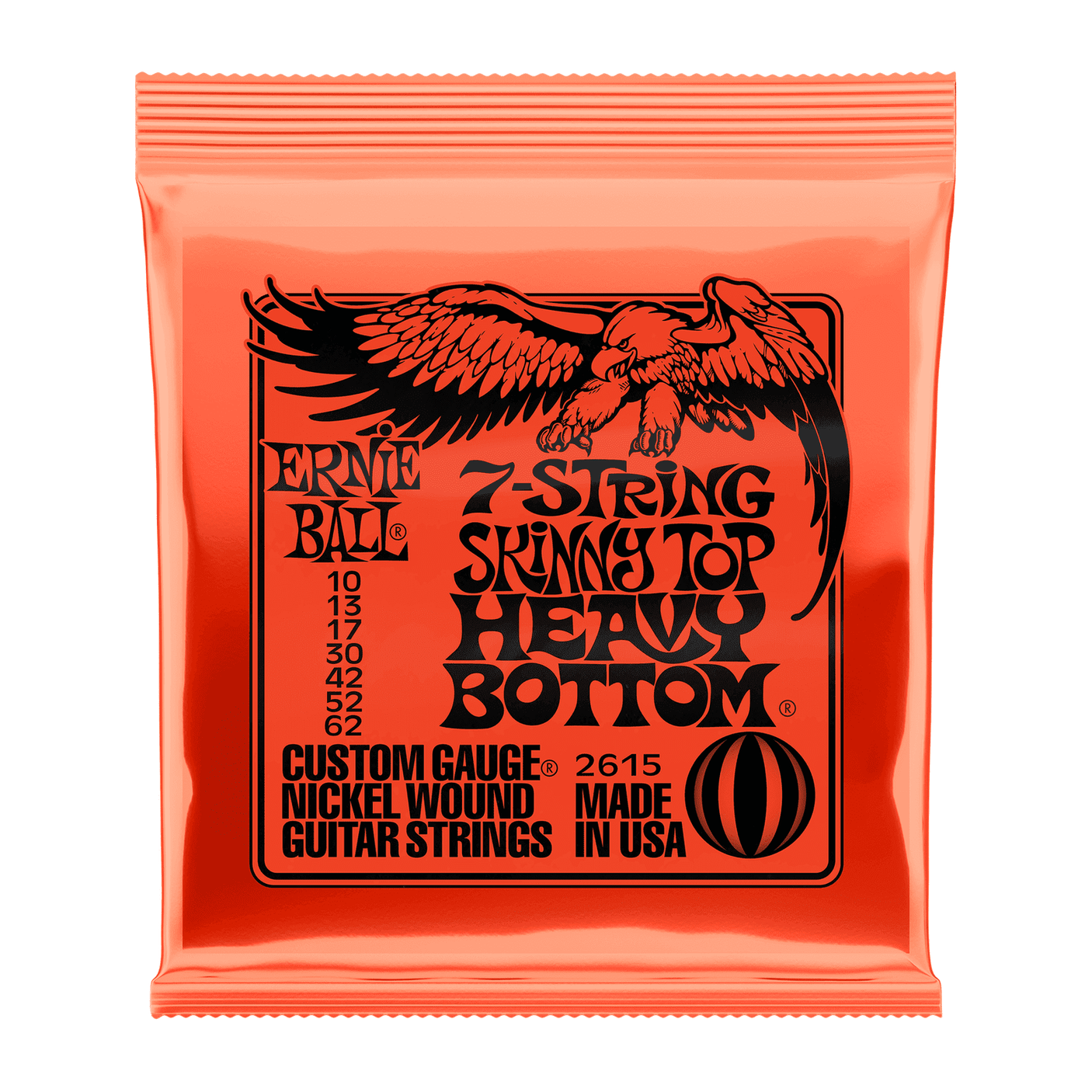 Ernie Ball 7-String Skinny Top Heavy Bottom Slinky Electric Guitar Strings .010 - .062 1