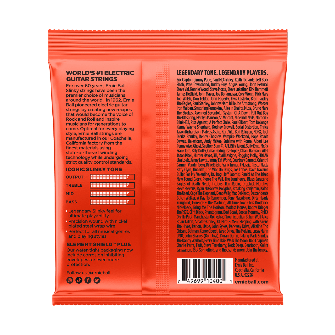 Ernie Ball 7-String Skinny Top Heavy Bottom Slinky Electric Guitar Strings .010 - .062 2