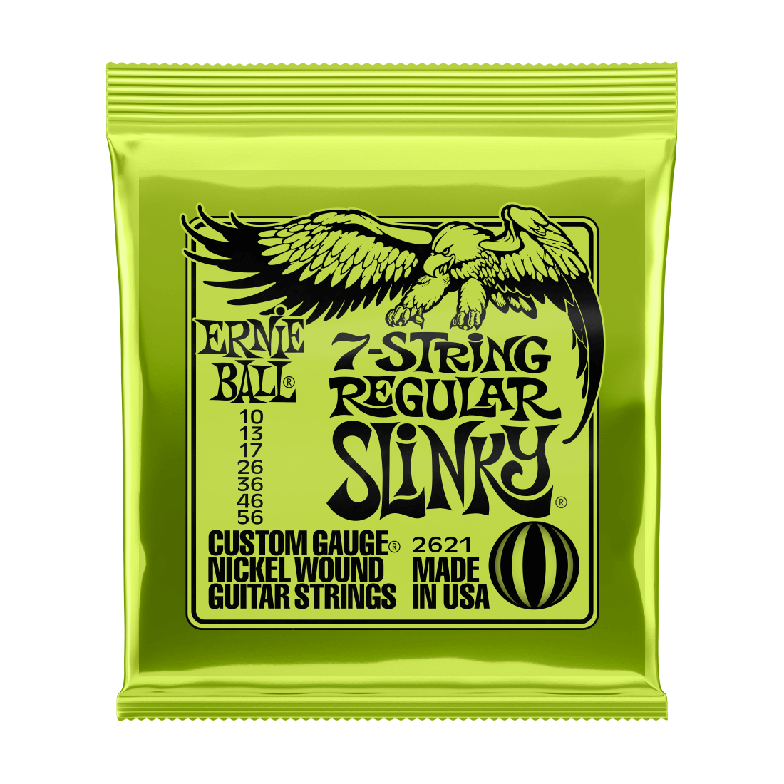 Ernie Ball Regular Slinky Nickel Wound 7-String Electric Guitar Strings .010 - .056 1