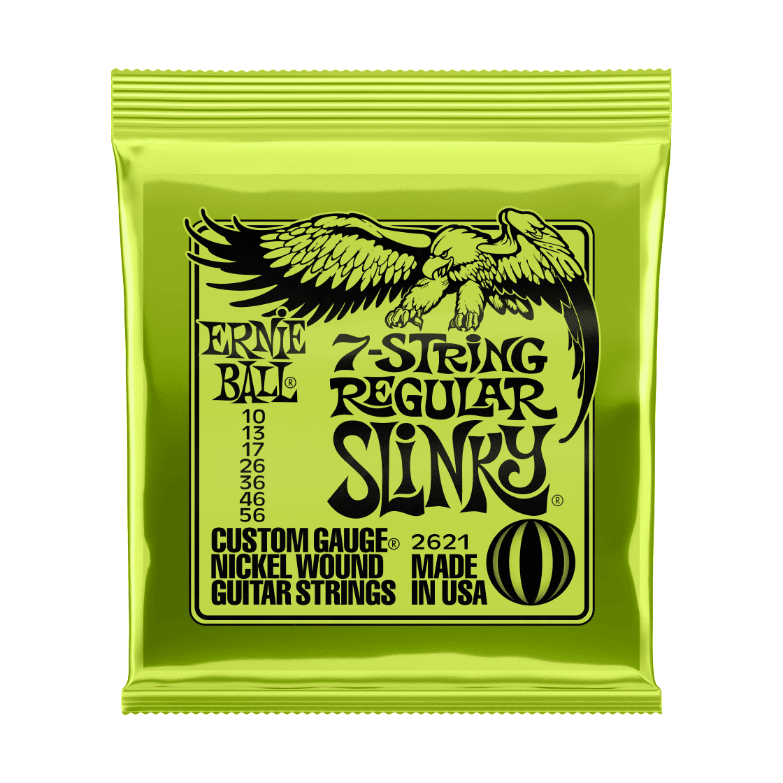 Ernie Ball Regular Slinky Nickel Wound 7-String Electric Guitar Strings .010 - .056 1