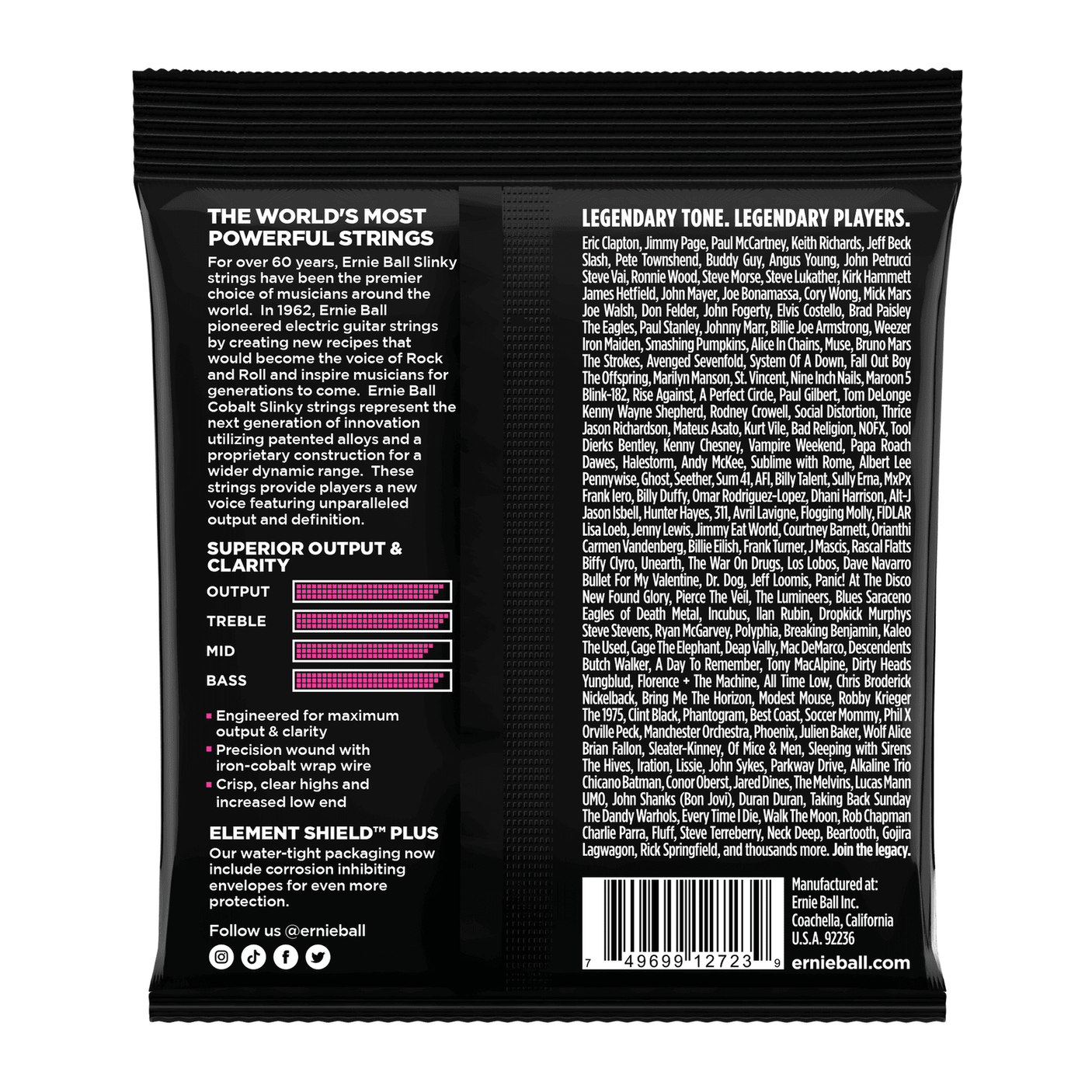 Ernie Ball Super Slinky Cobalt Electric Guitar Strings .009 - .042 2