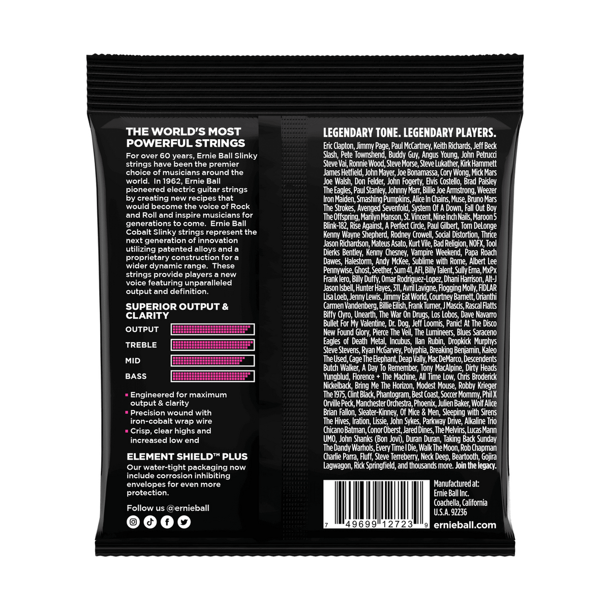 Ernie Ball Super Slinky Cobalt Electric Guitar Strings .009 - .042 2