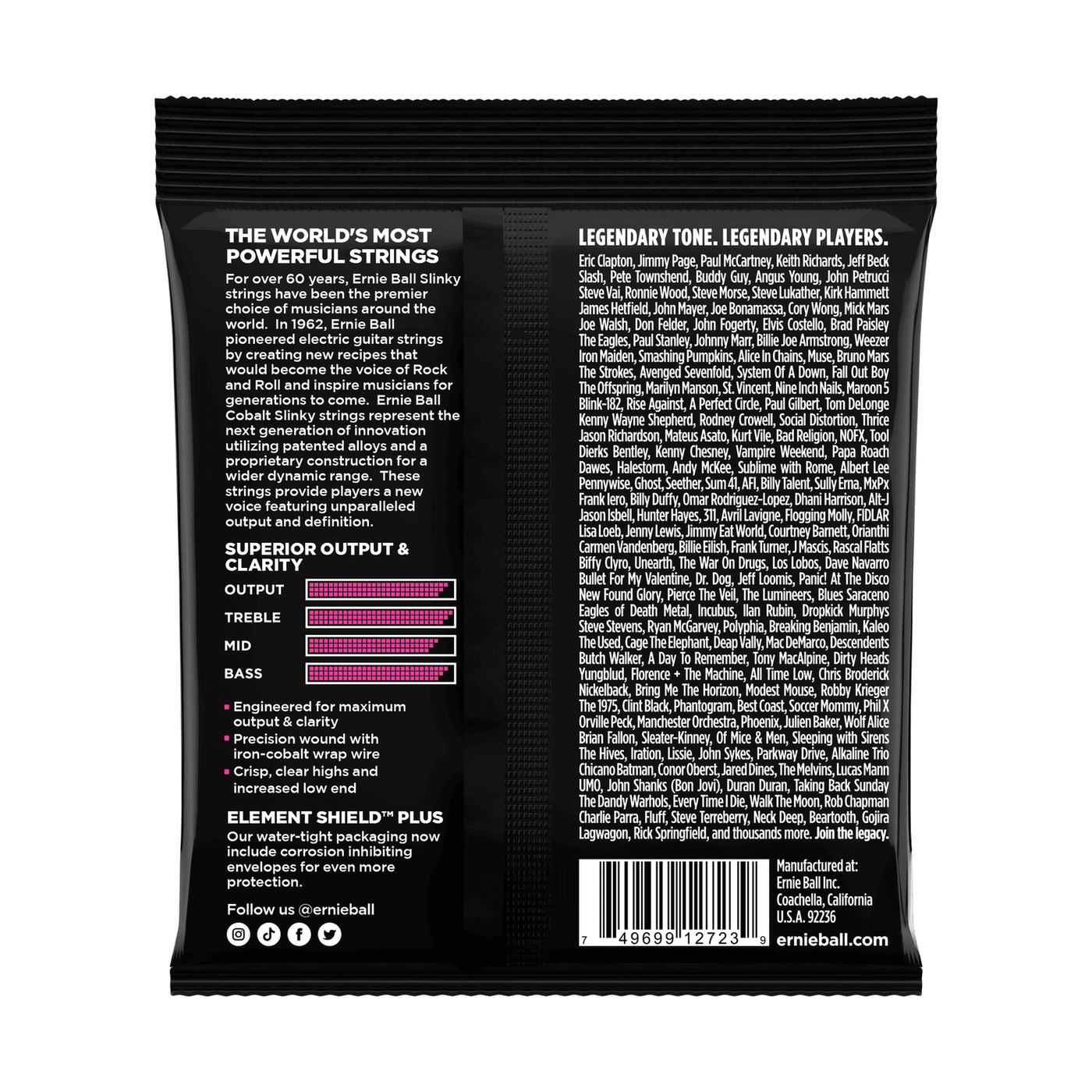 Ernie Ball Super Slinky Cobalt Electric Guitar Strings .009 - .042 2